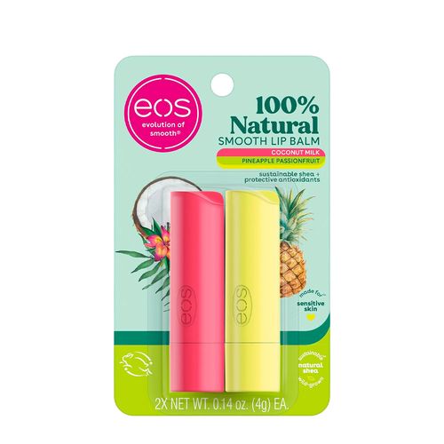 Kit EOS Smooth Lip Balm Coconut Milk + Pineapple Passionfruit - Hidratante Labial 2x4g