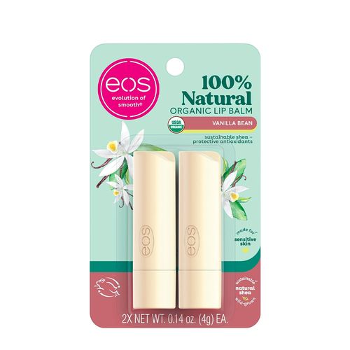 Kit EOS Organic Lip Balm Vanilla Bean - Hidratante Labial 2x4g