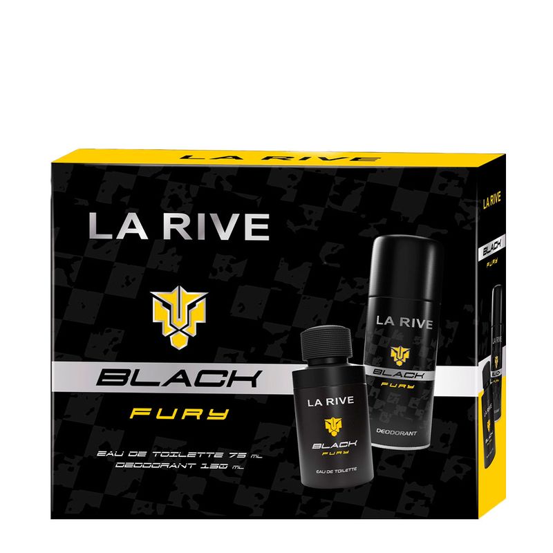 Kit La Rive Black Fury Masculino - Eau de Toilette 75ml + Desodorante 150ml