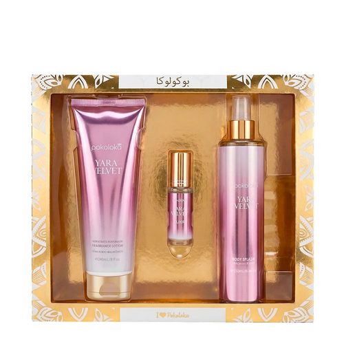 Kit Pokoloka Luxury Elixir Yara Velvet - Deo Colônia 15ml + Hidratante 240ml + Body Splash 250ml