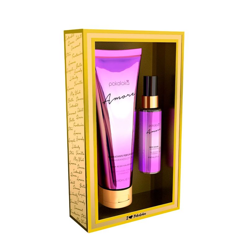 Kit Pokoloka Amore Feminino - Body Splash 60ml + Hidratante 240ml