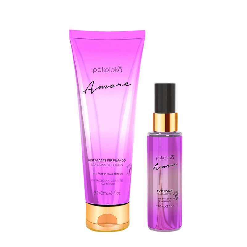 Kit Pokoloka Amore Feminino - Body Splash 60ml + Hidratante 240ml