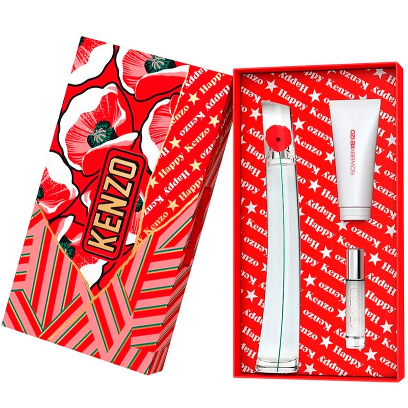 Kit Kenzo Flower Feminino - Eau de Parfum 100ml + 10ml + Body Lotion 75ml