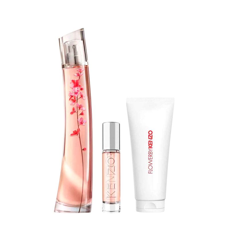 Kit Kenzo Flower Ikebana Feminino - Eau de Parfum 75ml + 10ml + Body Lotion 75ml