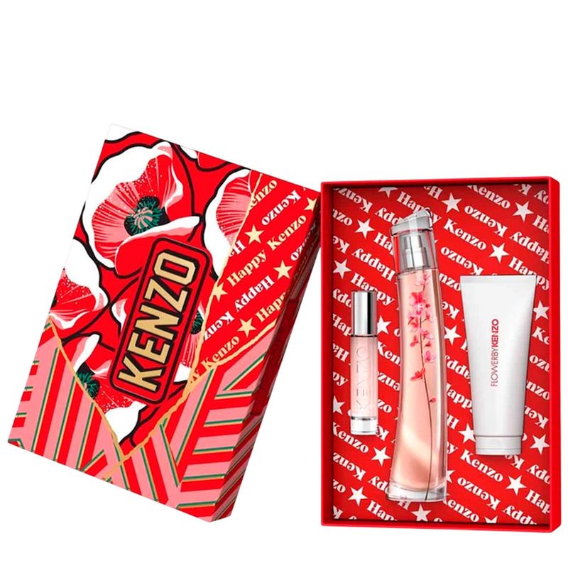 Kit Kenzo Flower Ikebana Feminino - Eau de Parfum 75ml + 10ml + Body Lotion 75ml