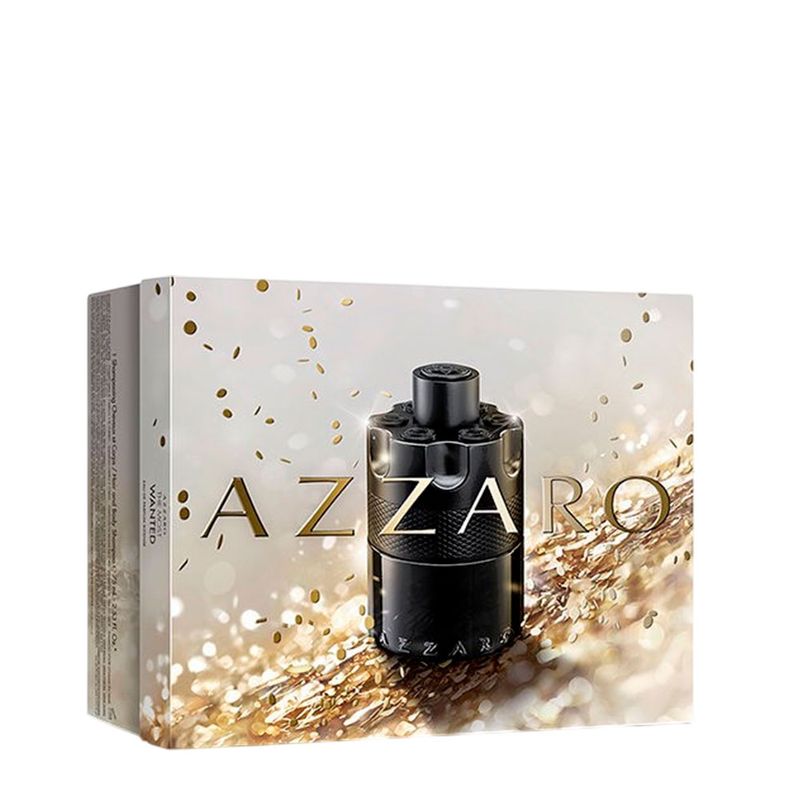Kit Azzaro The Most Wanted Masculino - Eau de Parfum Intense 100ml + 10ml + Hair & Body Shampoo 75ml