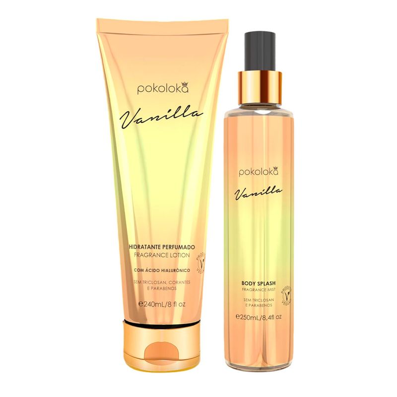 Kit Pokoloka Vanilla - Hidratante 240ml + Body Splash 250ml