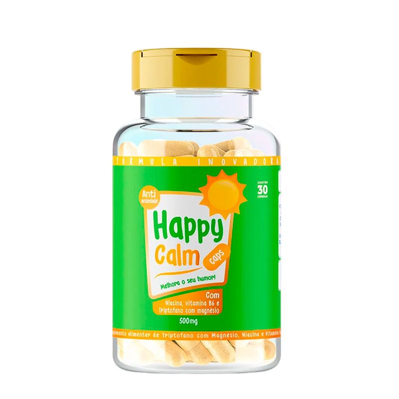 Suplemento Alimentar Happy Hair Calm Caps 500mg 30 Cápsulas