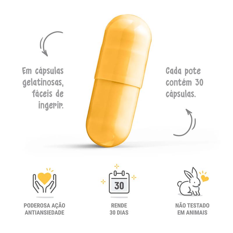 Suplemento Alimentar Happy Hair Calm Caps 500mg 30 Cápsulas