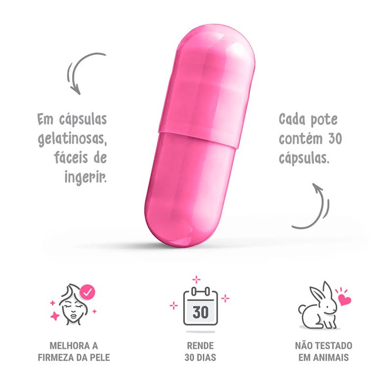 Suplemento Alimentar Happy Hair Collagen 500mg 30 Cápsulas