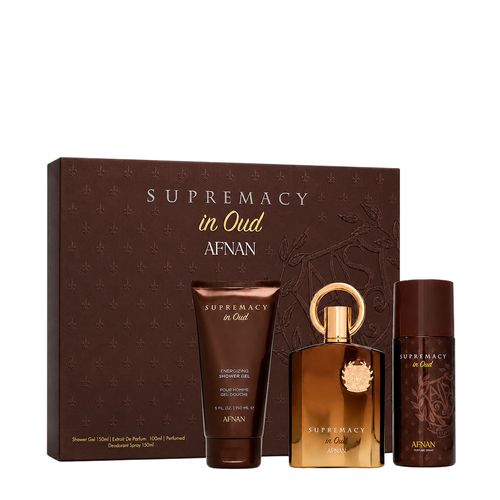 Kit Afnan Supremacy In Oud Unissex - Extrait de Parfum 100ml + Shower Gel 150ml + Desodorante 150ml