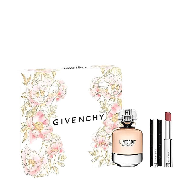 Kit Givenchy L’Interdit Feminino - Eau de Parfum 80ml + Batom Le Rouge Satin N111 2,7g