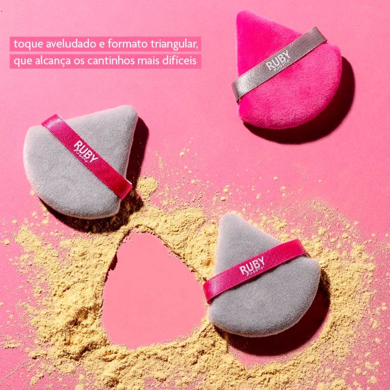 Ruby Kisses Esponja Puff para Pó Triangular - 1 Unidade