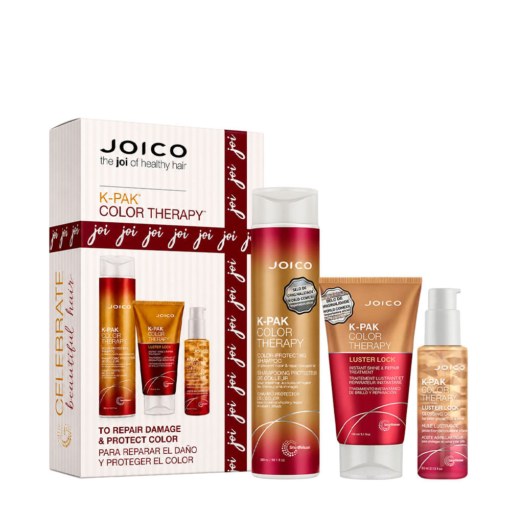 Encontraproduto.com.br - Kit Joico K Pak Color Terapy - Sh 300ml + Masc 100ml + Leavin 63ml