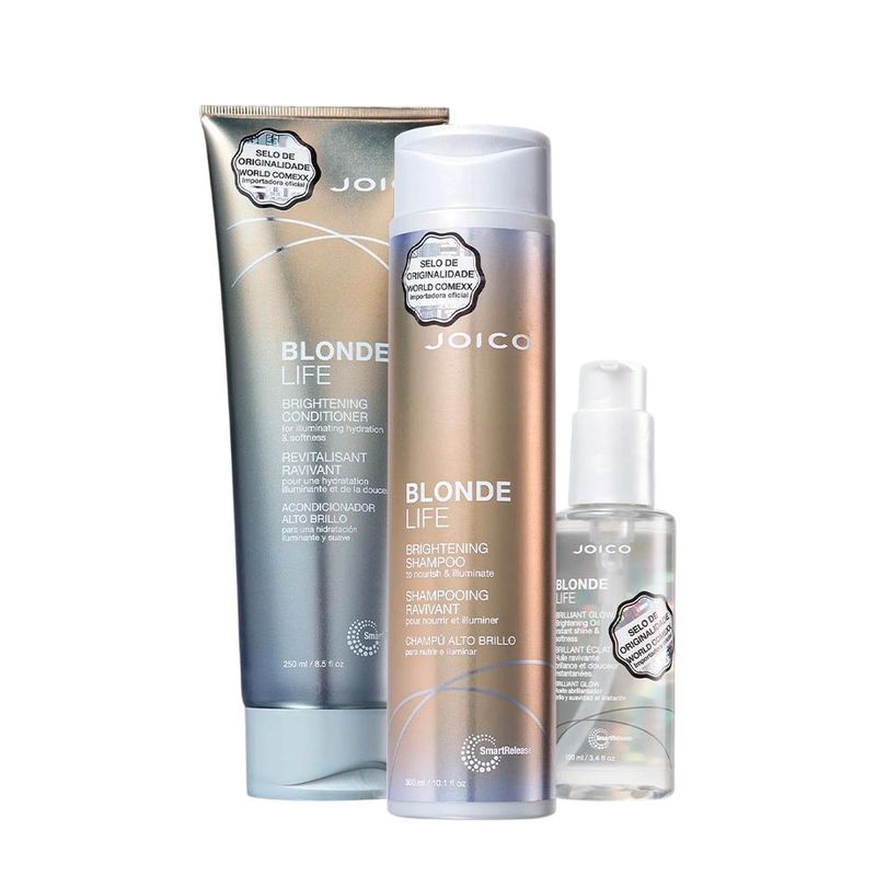 Kit Joico Blonde Life - Shampoo 300ml + Condicionador 250ml + Óleo Capilar 100ml