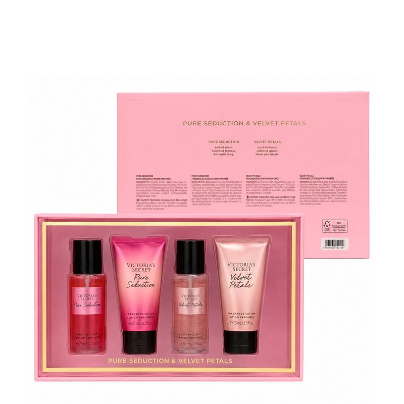 Kit Victoria's Secret Pure Seduction + Velvet Petals 4x75ml