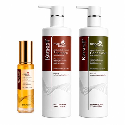 Kit Karseell Maca Power 3x1 Hair Care - Sha 500ml + Cond 500ml + Oil 50ml
