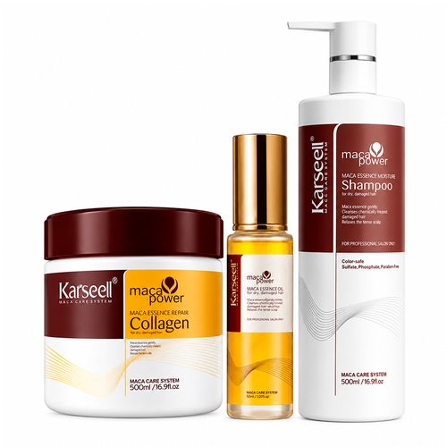 Kit Karseell Maca Power 3x1Repair Set - Sha 500ml + Más 500ml + Oil 50ml