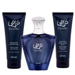 Kit Afnan Turathi Blue Masculino - Eau de Parfum 100ml + Shower Gel 100ml + After Shave Balm 100ml