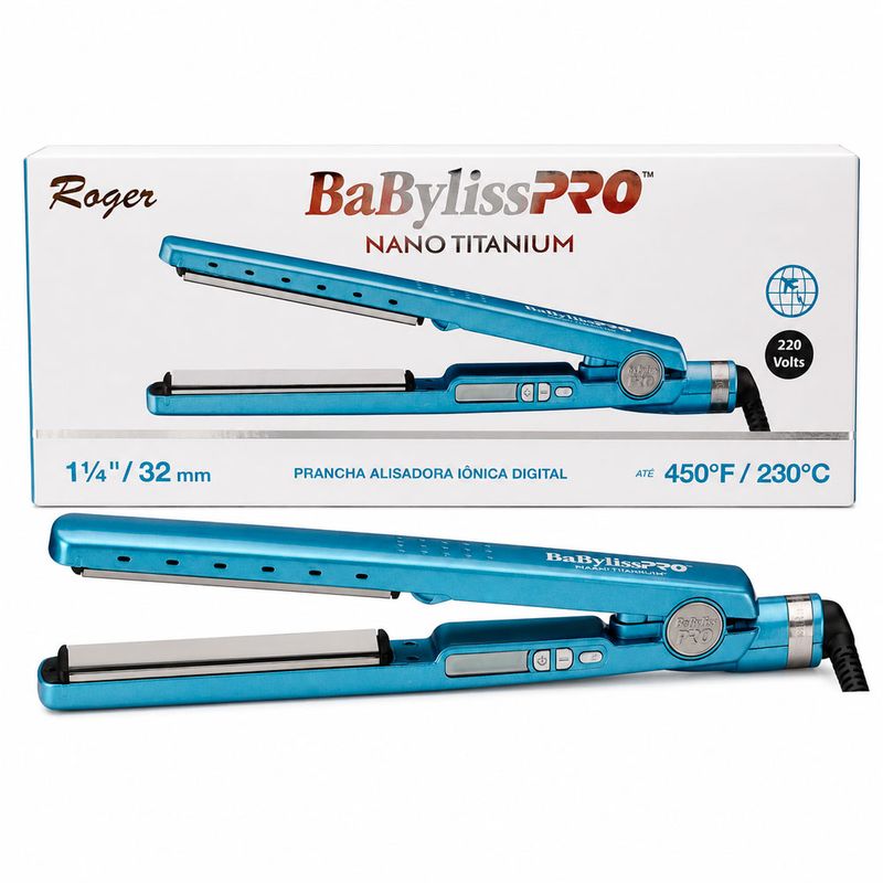 Prancha Alisadora BaBylissPRO Nano Titanium Roger 32mm 220V
