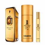 Kit Rabanne Masculino - Million Gold Elixir Parfum Intense 100ml + 1 Million Eau de Toilette 10ml + Desodorante 150ml