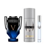 Kit Rabanne Masculino - Invictus Victory Elixir Parfum Intense 100ml + Invictus Eau de Toilette 10ml + Desodorante 150ml