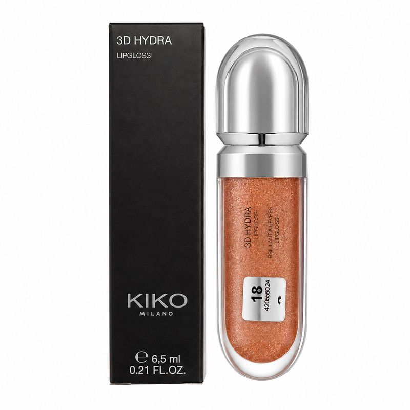 Gloss Labial Cor 18 Golden Sparkle 6,5ml - KIKO Milano 3D Hydra Lipgloss