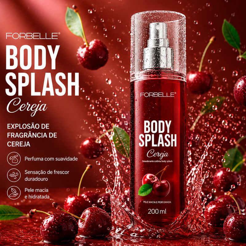 Body Splash 200ml - Forbelle Cereja