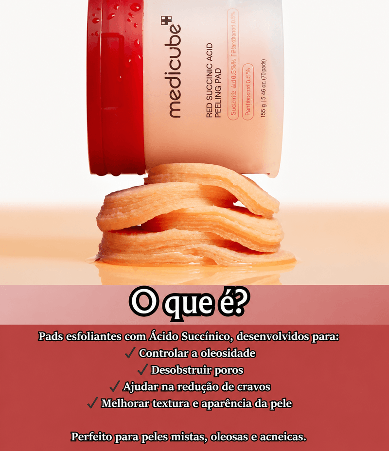 Pads Esfoliantes 155g - Medicube Red Succinic Acid Panthenol Pads