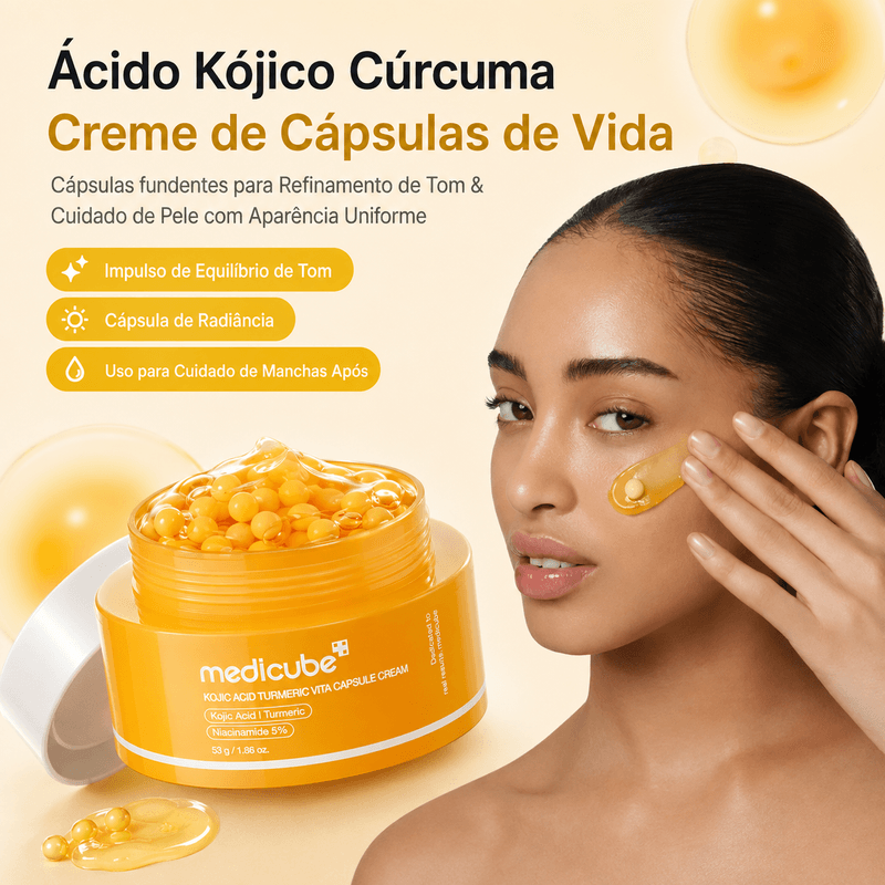 Creme Facial 53g - Medicube Kojic Acid Turmeric Vita Capsule Cream