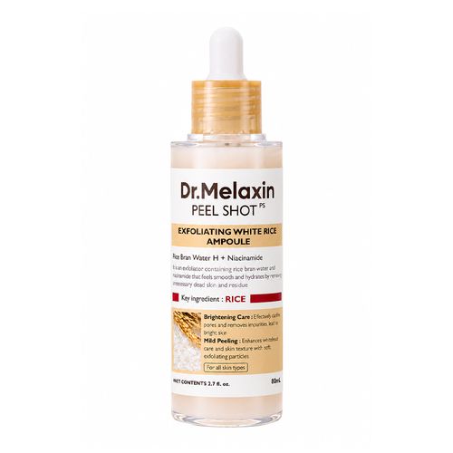 Dr. Melaxin Peel Shot Exfoliating White Rice Ampoule - Ampola Esfoliante Facial 80ml